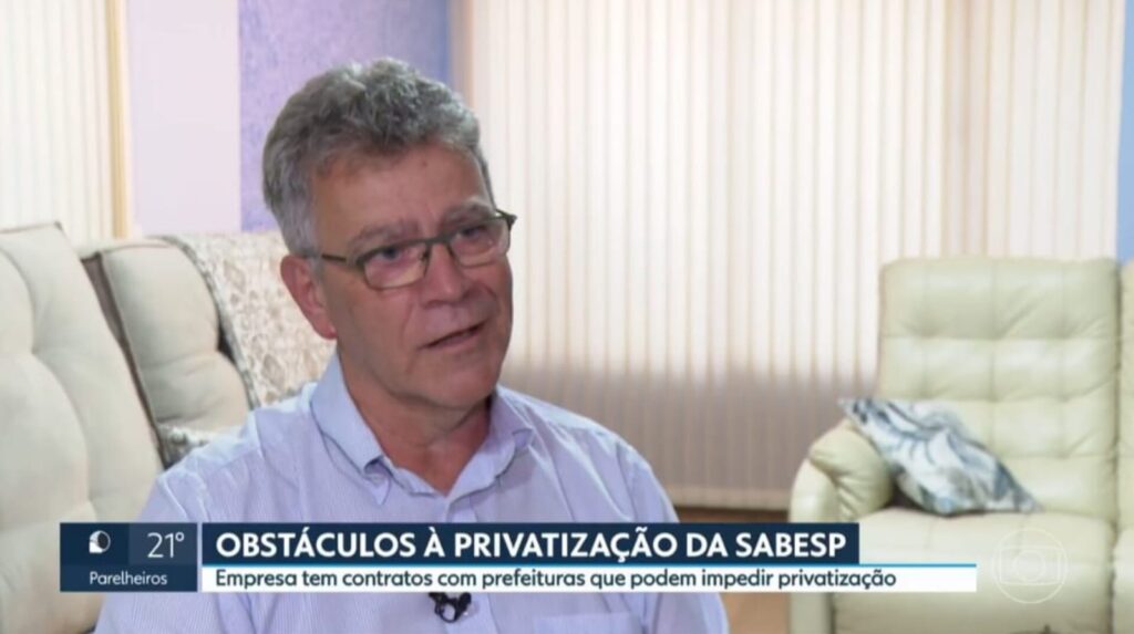 Ronaldo Coppa fala em reportagem da TV Globo sobre a privatização da Sabesp