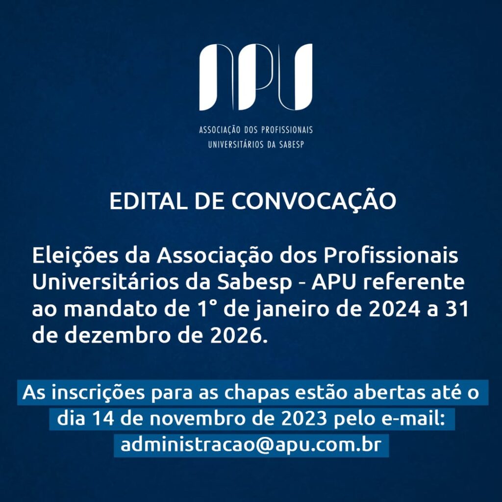 Eleições da APU 2024-2026: inscrições de chapas vão até 14 de novembro