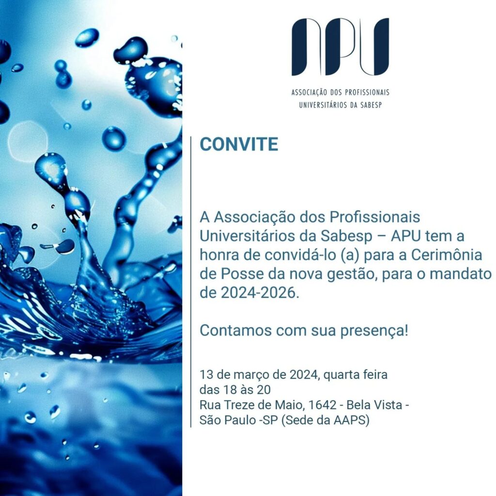 Cerimônia de Posse da nova Diretoria da APU para a gestão 2024-26 será nesta quarta (13). Confira a programação