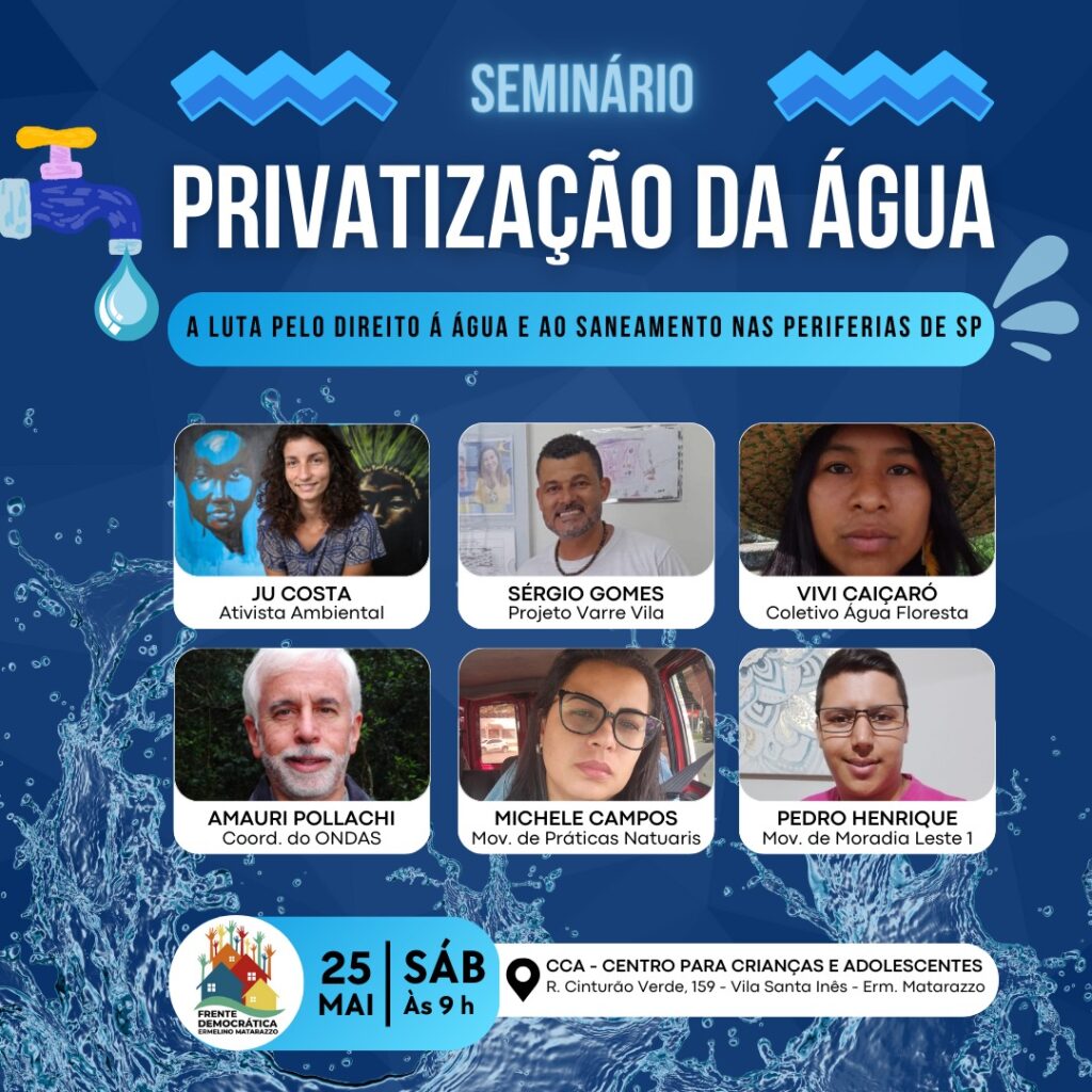 Diretor da APU presente em seminário sobre a privatização da água