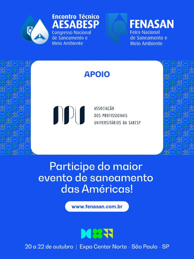 APU apoia o 37º Encontro Técnico AESabesp/Fenasan 2026